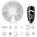 DANNEASY Gold Silver Nail Charms Set with Tweezers & Wax Pen - 3D Metal Studs for Manicure Tips and Nail Decoration (6 Wheels) - Buy Online on GoSupps.com