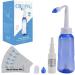 Croing Neti Pot Sinus Rinse Nasal Wash Bottle Sinus Rinse Bottle Allergy Cleaner Pressure Irrigation Neti-Pot with Nasal Spray Bottle for Adult & Kid BPA Free(300ml with 40 Nasal Wash Salt Packets)