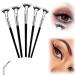3Pcs Black Folding Angle Scalloped Lash Brush 2024 Upgrade Mascara Fan Brush Angled Fan Shaped Eyelash Brush without Clumps Eyelash Eyebrow Brush Soft Bristles Makeup Tool Face Brushes