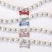 RayMinsino Pet Pearl Necklace Adjustable Diamond-Studded Dog Bone Pendant Dog Jewelry Collar L White - Buy Online on GoSupps.com