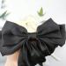 2PCS Silky Satin Big Hair Bows Black & White | French Hair Barrettes | Aesthetic Hair Accessories - Buy Online on GoSupps.com