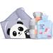 Hot Water Bottle Warm Water Bag Rubber Hot Water Pouch with Extra Long Soft Plush Hand Waist Warmer Cover Cute Panda Hot Water Bag for Pain Relief from Arthritis Headaches Hot and Cold Therapy Grey Panda