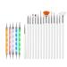 Pinkiou Nail Art Set 15pcs Nail Painting Brushes with 5pcs Nail Dotting Pens for Nail Design (White) 01-0176-white