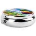 Hot Air Balloons Portable Metal Pill Box | Round Mini 3-Compartment Design | Travel-Friendly Small Pill Organizer | Hinged Fastening | Black - Buy Online on GoSupps.com
