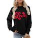 oelaio Valentine's Day 2024 Women's Long Sleeve Round Neck Loose Fitting Casual Tunic Top Cute Love Heart Graphic Trendy - Buy Online on GoSupps.com