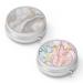 Pill dose 3 compartments Medicine Pill dose portable pill box for bag or wallet Pillendose Decorative Metal Medicine Vitamin Organizer Unique Gift (2 pieces) Set-2-Gray Marbling Gold+Orange Pink Marble 2 pieces