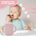 Silicone Baby Cup with Lid - Toddler Training Sippy Cup with Handles and Teether Top - Pink, 6 months - Buy Online on GoSupps.com