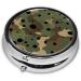 Camouflage Round Pill Box - 3 Compartment Travel Organizer for Vitamins & Medications | Portable Mini Decorative Pill Case - Buy Online on GoSupps.com