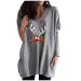 Plus Size Dress Tops Womens Christmas V Neck Pullover Sweatshirt Cute Funny Xmas Graphic Tunic Blouses Trendy Holiday Shirts Gray_womens Tops Dressy Casual Sexy X-Large