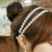 Double Row Flower Headband Pearl Headwear Elastic Hair Band Sunflower Hair Accessory - Buy Online on GoSupps.com