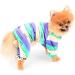 Smalllee Lucky Store: Multi-Colored Striped Cotton Pajamas for Small & Medium Dogs & Cats - Nightwear & Outfits for Yorkies & Chihuahuas - Buy Online on GoSupps.com