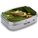 Tree Frog Print Pill Box - 2 Compartment Portable Pill Organizer | Decorative Metal Medicine Case for Pocket or Purse - Buy Online on GoSupps.com