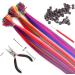 Microlink Hair Extensions Kit - 21 Synthetic I-Tip Keratin Fusion Hairpieces | 90-100 Strands Multi-Colored with Tools - Buy Online on GoSupps.com