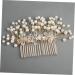 Angoily Metal Hair Clips Gold Hair Clips Bridal Headpiece Leaf Pearl Hair Comb Bridal Hair Comb Rhinestone Bridal Rhinestone Hair Clip Crystal Headpiece Wedding Accessories Bride - Buy Online on GoSupps.com