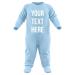 Purple Print House Personalised Romper Suit - Baby Boy - Baby Girl - Personalised Baby Grow - Pink Blue Black Red - Any Custom Text (0-3 Months Light Blue)
