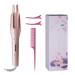 Hair Wand Curling Iron 1 Inch Curling Iorn with 4 Temps Instant Heat Auto Curler for Long Hair Pink