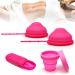 Idudu 2 pieces menstrual disc with folding cup handle design reusable menstrual disc made of silicone exhaustive menstrual cup perfect for swimming sport and intimacy (S+L)