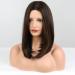 HAIRCUBE Short Dark Brown Bob Wig for Women - Shoulder Length Middle Part Synthetic Wig, Heat Resistant Fibre, Natural Daily Look - Buy Online on GoSupps.com