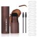 LXZJJM Eye-Brow Stamp Stencil Kit Eyebrow Stamp Stencil Kit Hairline Powder With 10Pcs Reusable Thin & Thick Eyebrow Stencils for Perfect Brows 1.8g(0.06 OZ.) (02 NATURAL BROWN)