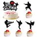 AROKIPPRY five Boxing Player Cupcake Toppers Glitter Boxing Cupcake Boxer Gym Theme Baby Shower Birthday Party Cake Decorations Supplies Black 2