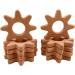 Wendysun 5pcs Cartoon Animal Wood Teether Set for Baby Teething - Natural Beech Teether DIY Pendant Toy - Buy Online on GoSupps.com
