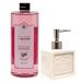 Maison Du Savon De Marseille liquid soap with white ceramic soap dispenser 1 liter refill pack and 300 ml dispenser