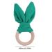 Delightful Bunny Ears Infant Wood Bite Ring - Safe Natural Tooth Training & Sensory Toy for Babies (Green) | Perfect Gift - Buy Online on GoSupps.com