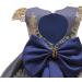 Myrisam Baby Girl Embroidery Princess Dress 4-5 Years Navy Blue - Birthday & Christening Gown with Headwear - Buy Online on GoSupps.com