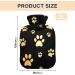 Hot Water Bottle with Dog Gold Paw Cover | 2L Pain Relief & Hand Warmer for Sore Muscles & Arthritis - Buy Online on GoSupps.com