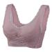 Huyyydza women front buckle lace edge without steel ring movement seamless gather adaptation yoga sleep big brh lift reviews 4xl rose gold