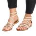 Orthopedic Flat Flip Flops Women Fashion Cross Straps Comfy Toe Corrector Beach Sandals Summer Lightweight Breathable Hallux Valgus Ladies Slippers for Plantar Fasciitis ( Color : Beige  Size : 5.5 ) 5.5 Beige
