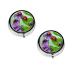 (Ladybug and Green Leaves) Round Pill Box 3 Compartment Pill Box Mini Decorative Pocket Purse Portable Travel Medicine Tablet Vitamin Holder Organizer Pill Case Black