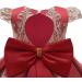 Myrisam Baby Girl Embroidery Princess Dress 4-5 Years | Deep Red Birthday Christening Baptism Gown with Bow and Headwear - Buy Online on GoSupps.com