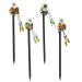 KALLORY 4pcs Wooden Hair Sticks  Chinese Hair Chopstick Vintage Flower Hair Bun Stick Wood Hairpins for Women