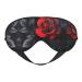 Red Rose and Black Leaves Print Unisex Sleeping Eye Mask Soft Comfortable Light-Blocking Eye Mask