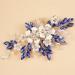 BERYUAN Silver Flowers Pearls Crystal Rhinestone Hair Comb Blue Teardrop Crystal Rhinestone Pearls Wedding Headband Silver Wedding Hair Accessories for Wedding Women Girls (blue) - Buy Online on GoSupps.com
