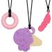 Sensory Chew Necklaces for Girls, 3 Pack Chewy Necklace for Sensory Kids, Silicone Oral Chew Toys for Adults with ADHD, Autism, SPD, Special Needs, Reduce Chewing Fidgeting