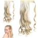 Wavy Ponytail Extension 23 Inch Synthetic Natural Curly Hairpiece Wrap Around Hair Extensions for Women Daily Use Blonde Ponytail Extension - Buy Online on GoSupps.com