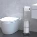 Meangood Free Standing Toilet Paper Holder Stand - Metal Wire Bathroom Tissue Roll Dispenser for 4 Mega Rolls - Silver - Buy Online on GoSupps.com