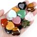 Awards 10 pcs healing stones heart crystals set pocket gemstones 0.8 "rose quartz obsidian crystals crystals in bulk for motivational gifts energy recharge and Reiki healing gifts for women