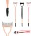 3pcs Double Head Eyelash Comb Folding Eyelash Separator Tool with Adjustable Brush Eye Lash Combs with Cover for Removing Excess Mascara (3 Colors)