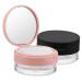 PAMINGONO 2pcs Portable Powder Box Highlighter Refillllable Powders Makeup Foundation Kit Plastic Black