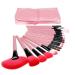 JHion 24 Pcs Synthetic Foundation Powder Concealers Eye Shadows Makeup Brush Sets Pink