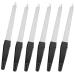 6 pieces sword nail file for natural nails professional metal nail file manicure nail files set black double -sided nail file with non -slip handle fingernail toenail