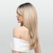 Feshfen Ombre Blonde Wig for Women | 45cm Synthetic Hair Ponytail | Natural Look Black to Blonde - Buy Online on GoSupps.com