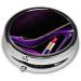 Elegant Purple High Heels Pill Box | Mini Round 3 Compartment Medicine Organizer for Travel & Home - Buy Online on GoSupps.com