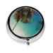 Beach Coconut Sunshineround Pill Box 3 Compartment Round Pill Box Organizer Portable Travel Pill Box for Traveling.