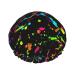 Glow in Dark Splatter Neon Shower Cap Reusable Shower Caps for Women Men Long Hair Double Layer Waterproof Bathing Shower Hat Hair Protection