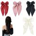 dinghaole 4 Bow Hair Clips Women Hair Bow Alligator Clip Hair Clip Satin Hair Bow (Red Pink Beige Black)
