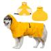 Wufanc raincoat dog - yellow rain jacket dog with a transparent hood - hundred coat waterproof with invisible linen holes for large medium -sized and small dogs (7xl)